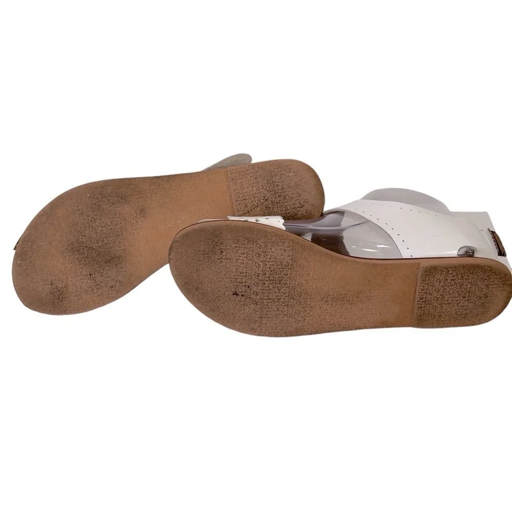 Cooperative Women’s Sandal Cutout White/Gold Size-6-6.5 GUC